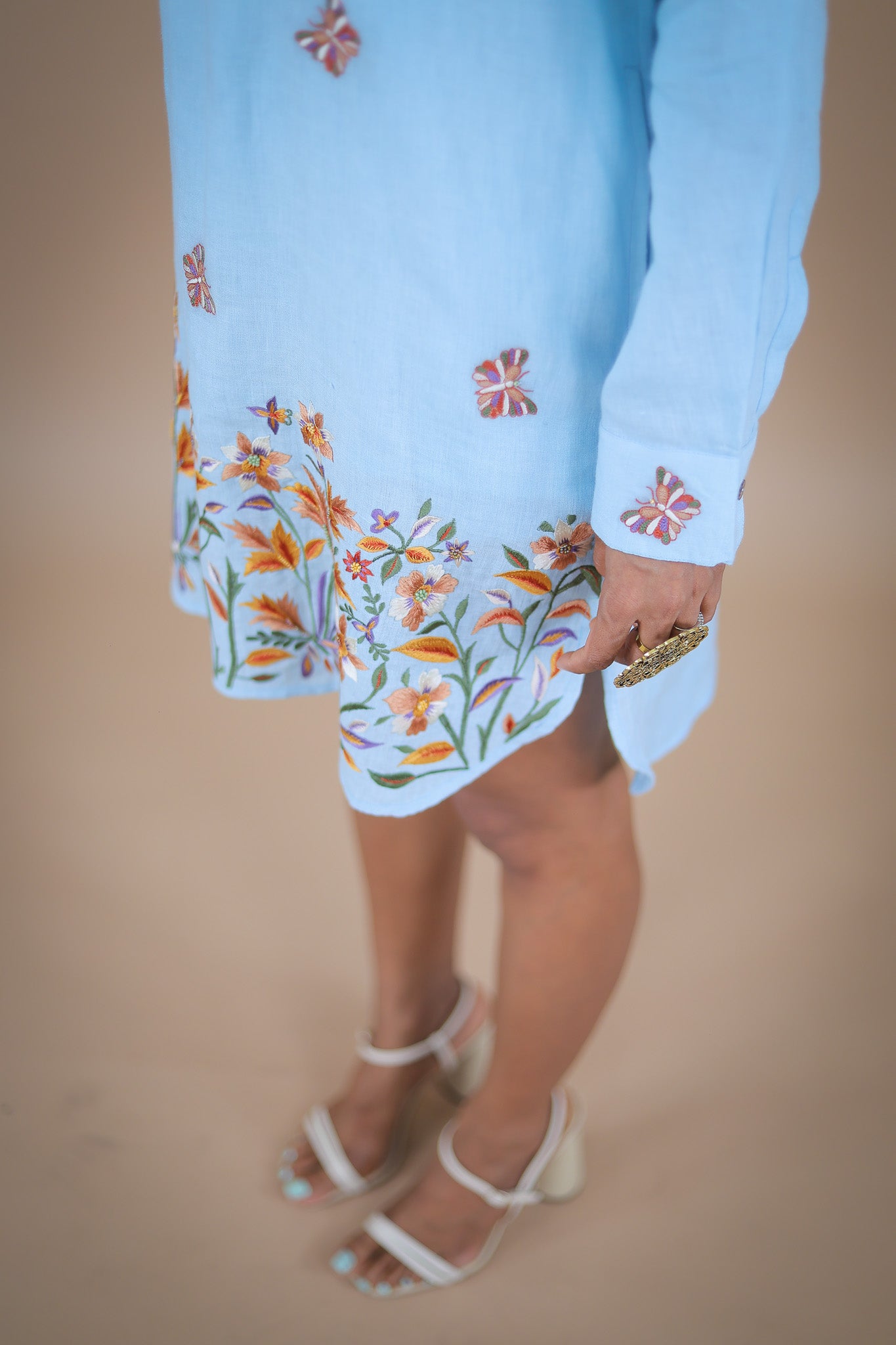 Farasha linen shirt dress