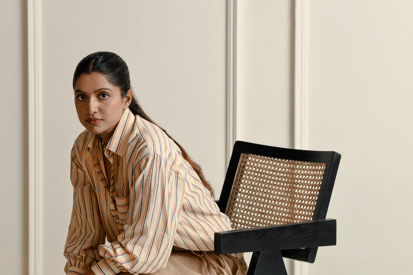 Crema handwoven cotton shirt