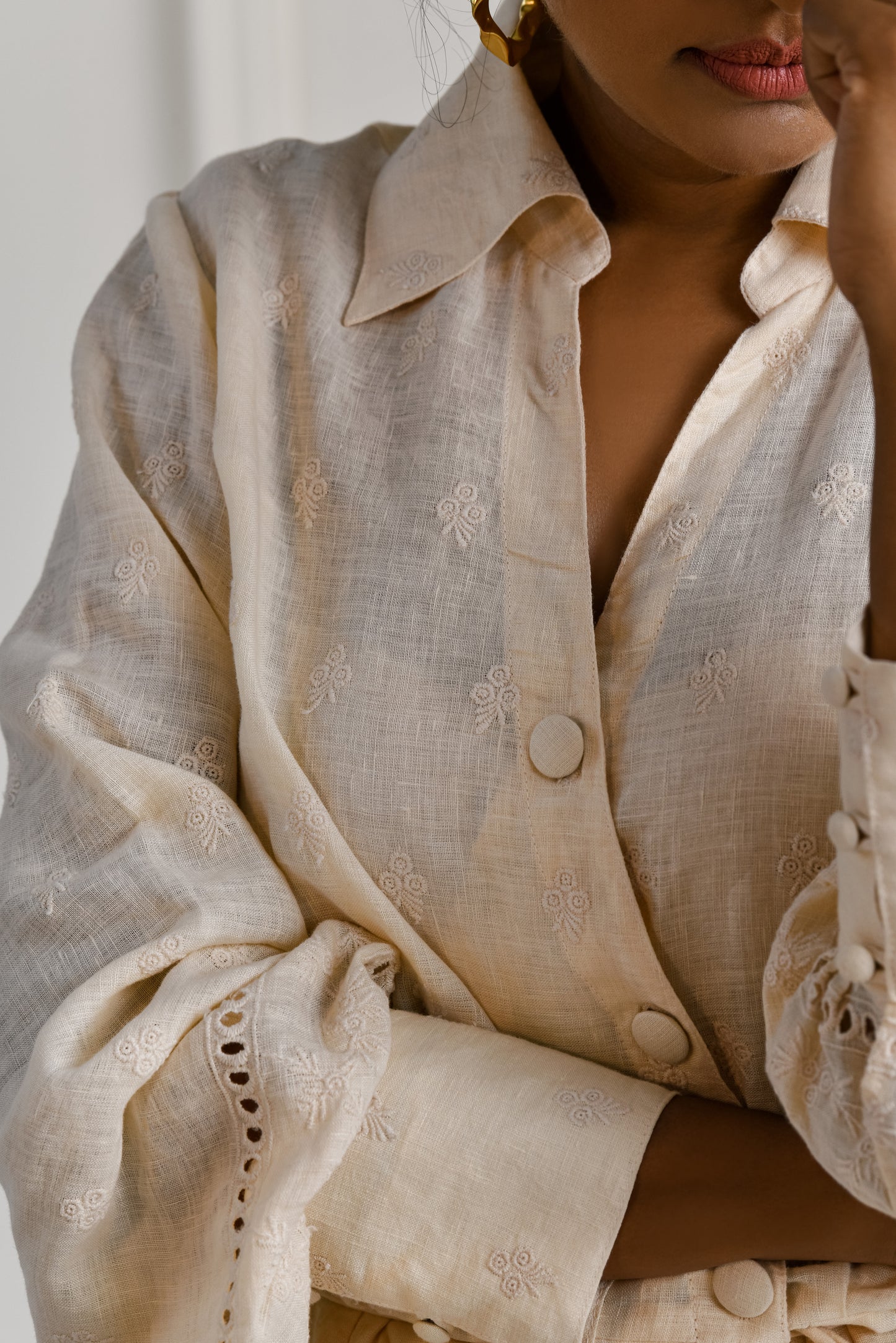 Costa embroidered linen dress