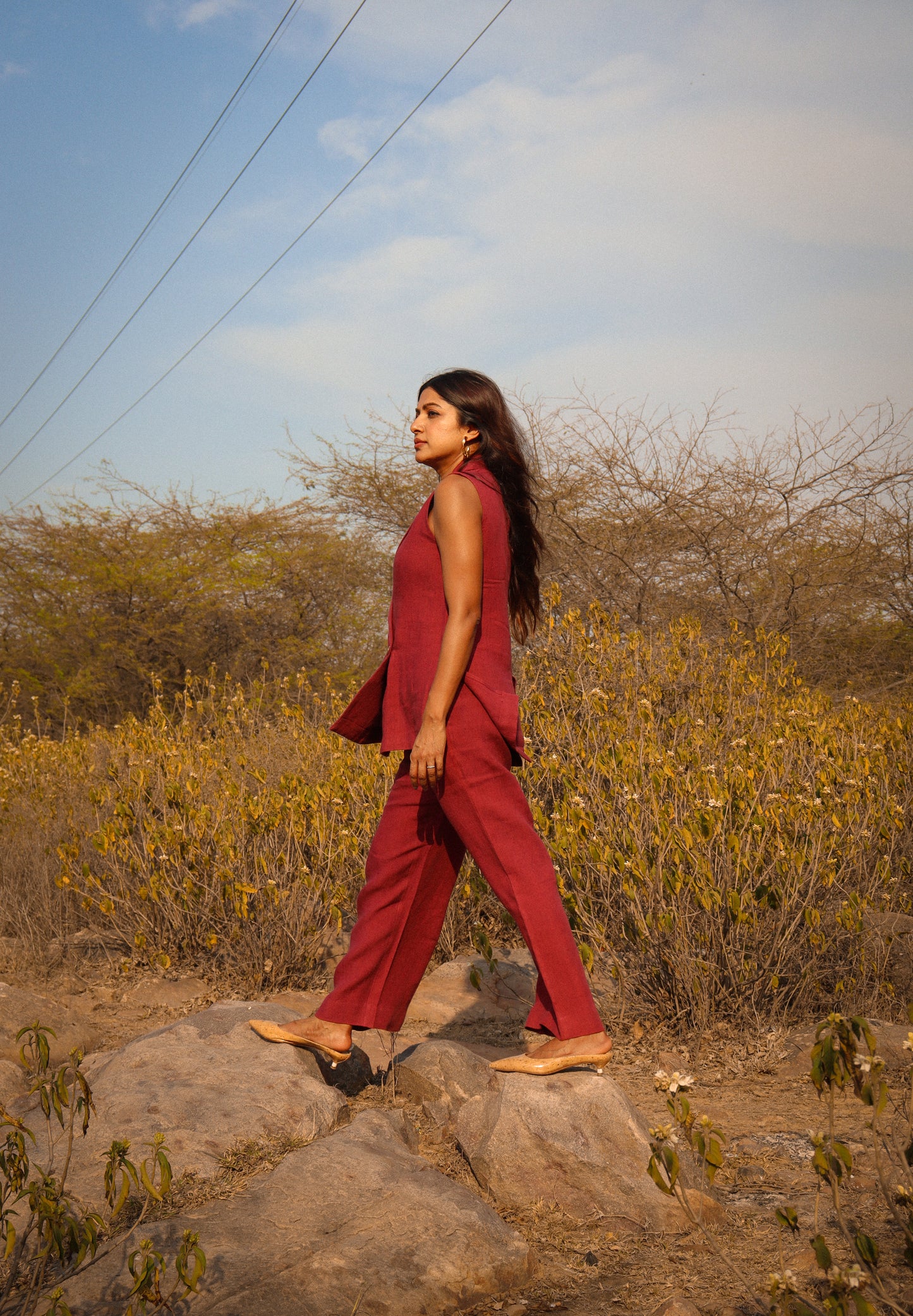 Sangria linen coord set