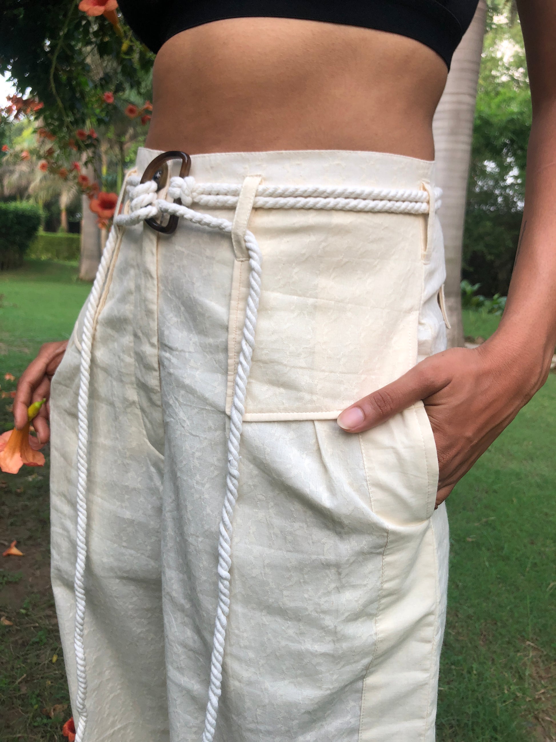 cream cotton pant