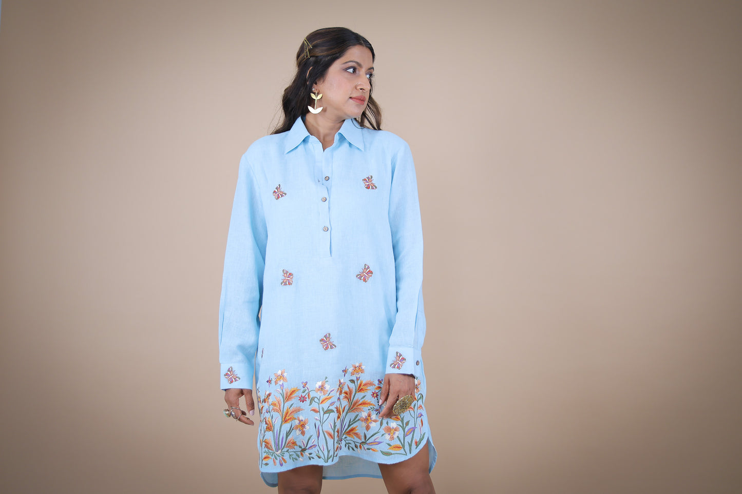 Farasha linen shirt dress