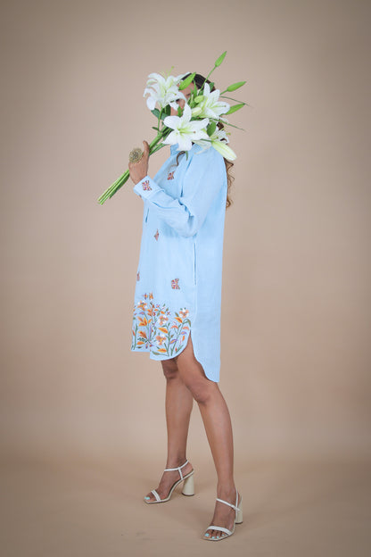 Farasha linen shirt dress