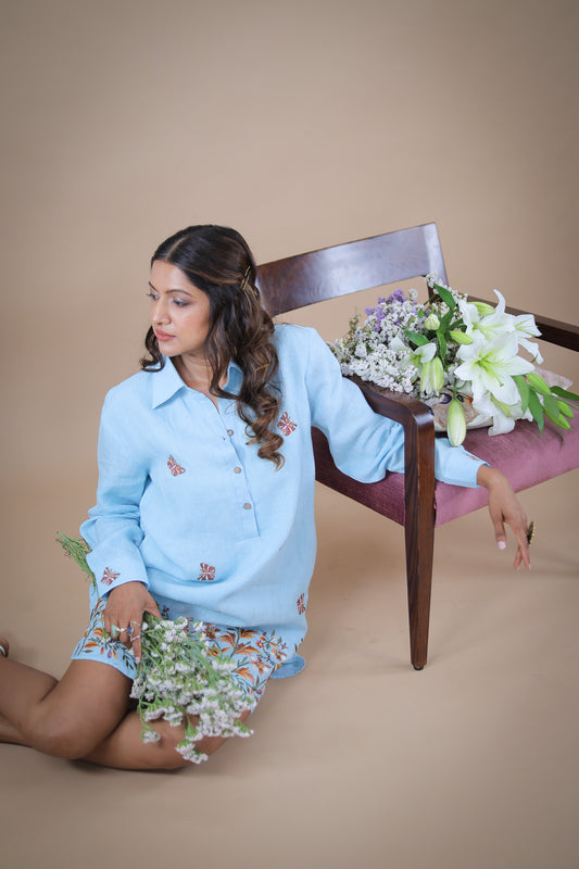 Farasha linen shirt dress