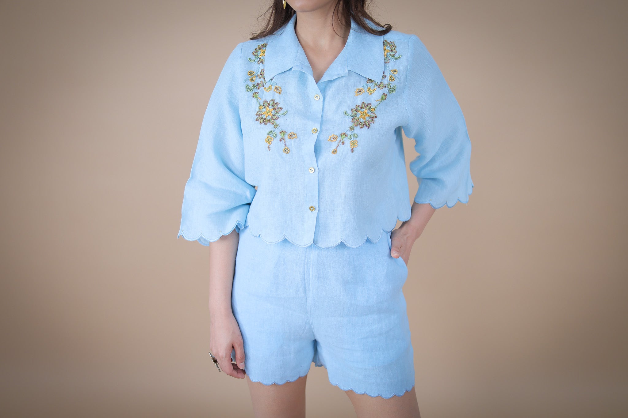 Le ciel embroidered coord