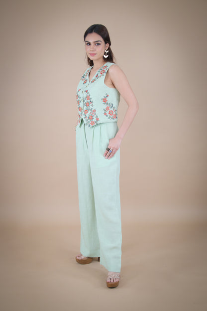 Matcha linen pants
