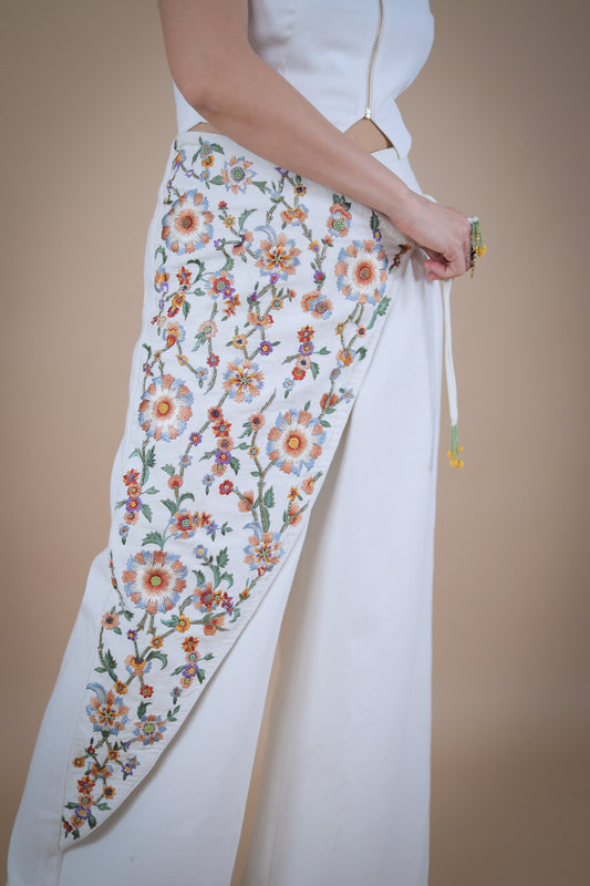 Marrakesh embroidered denim pants