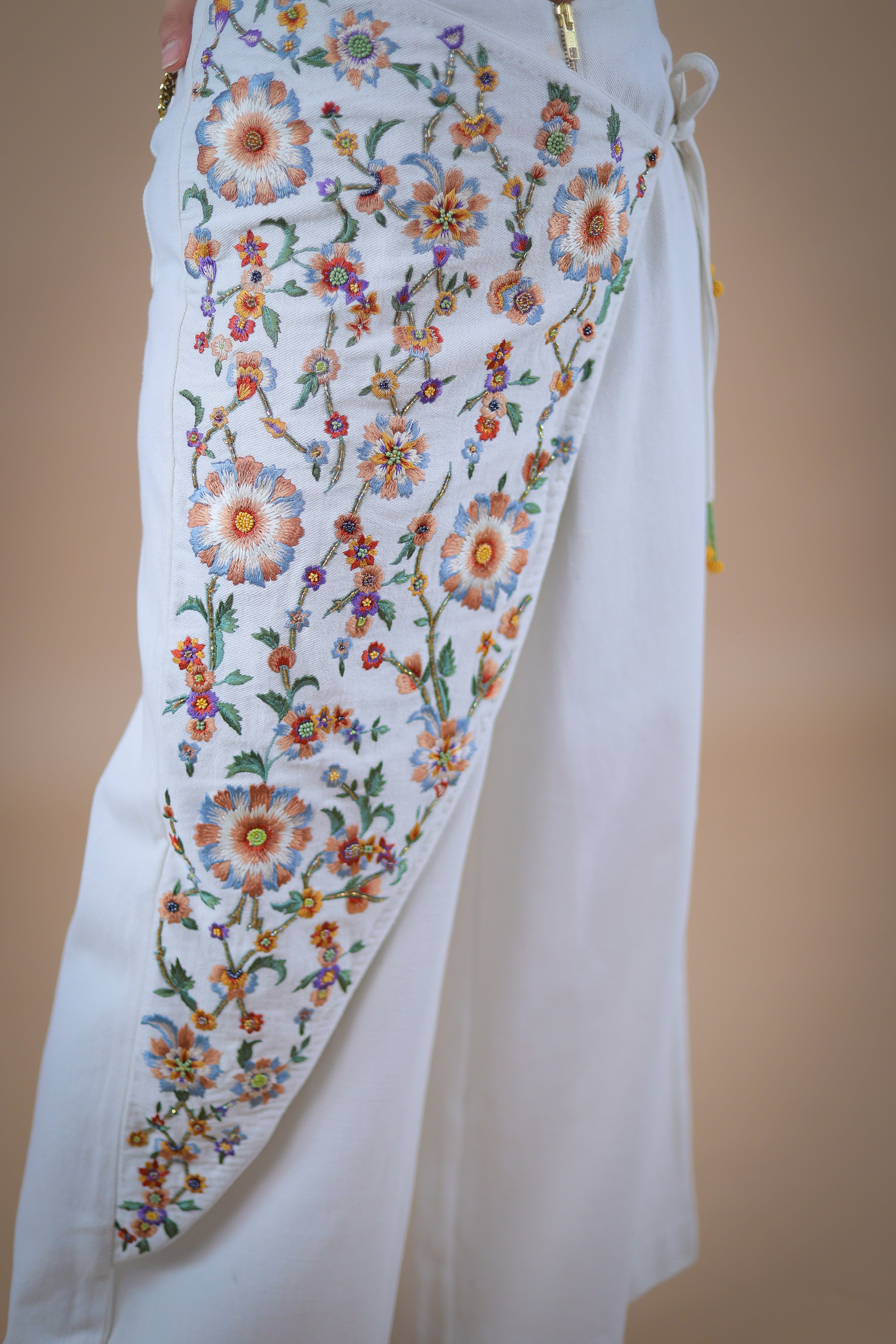Marrakesh embroidered denim pants