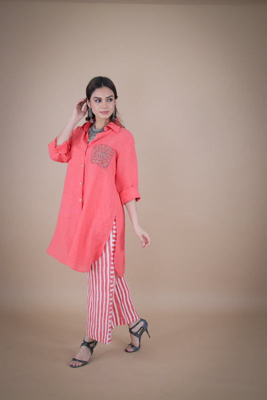 Azalea striped linen pants