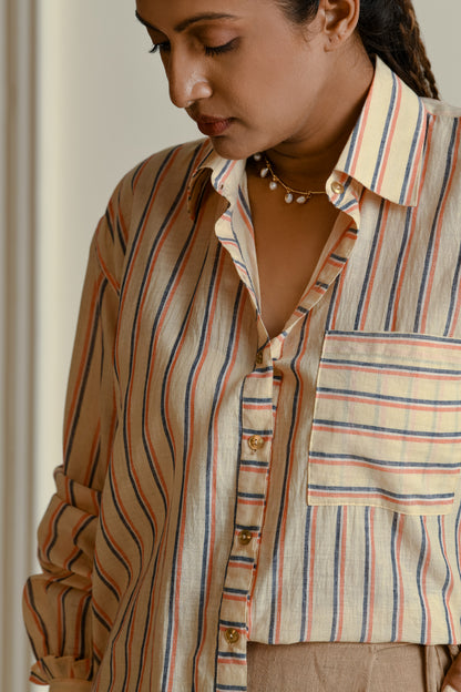 Crema handwoven cotton shirt