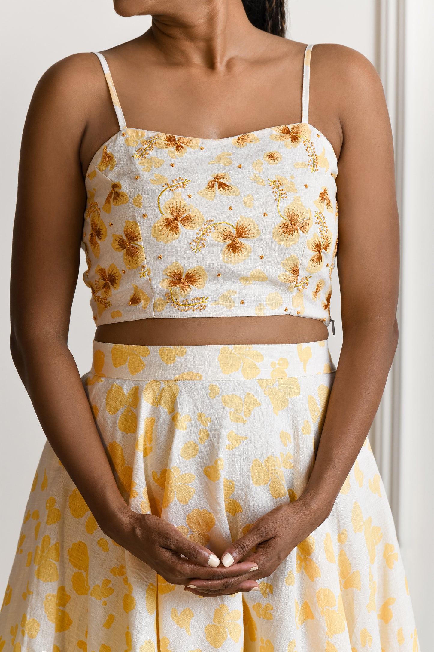 Lantana embroidered linen top