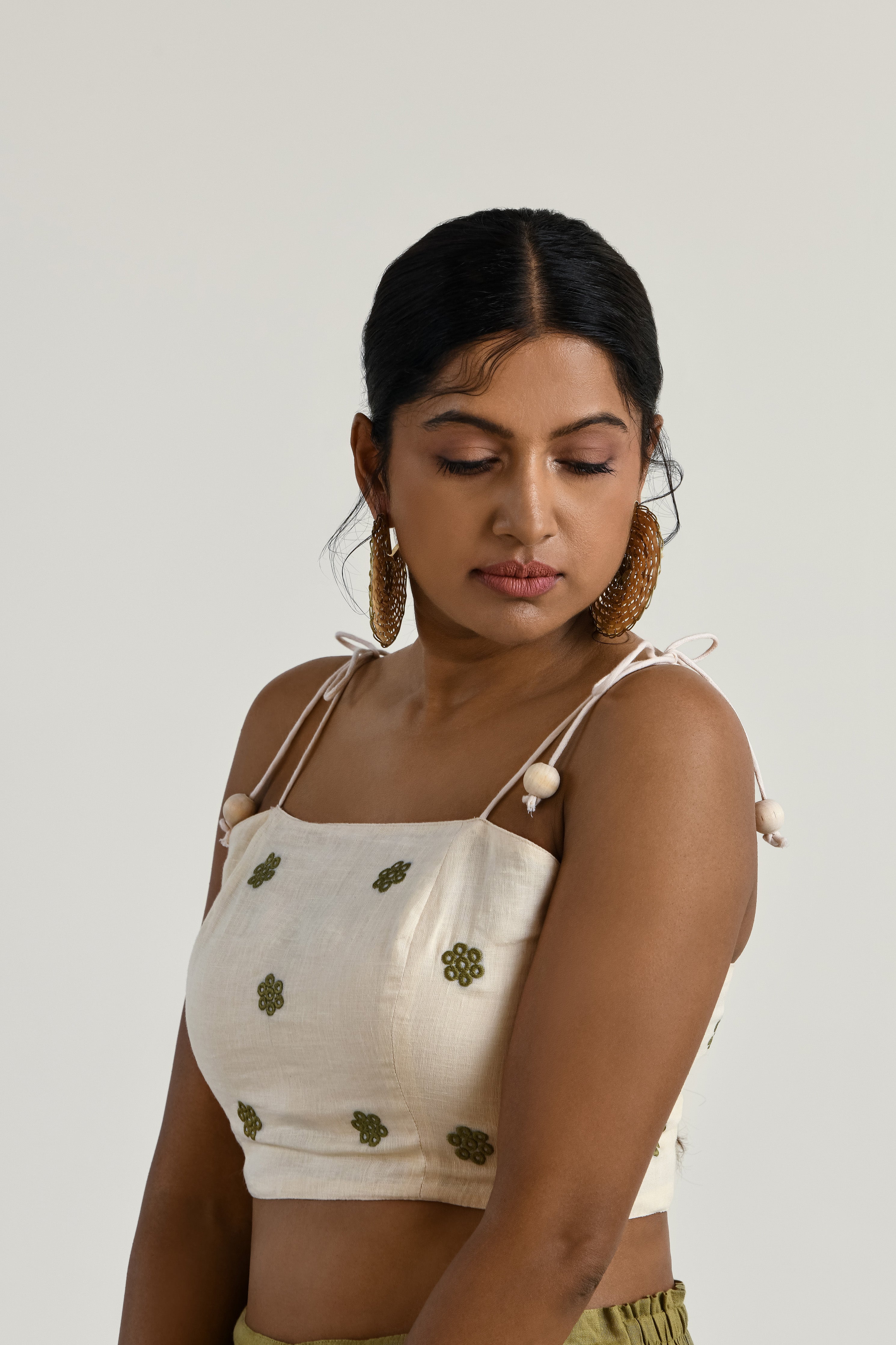 Alizah embroidered linen top