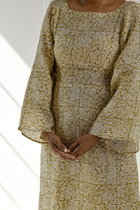 Flor printed linen dress