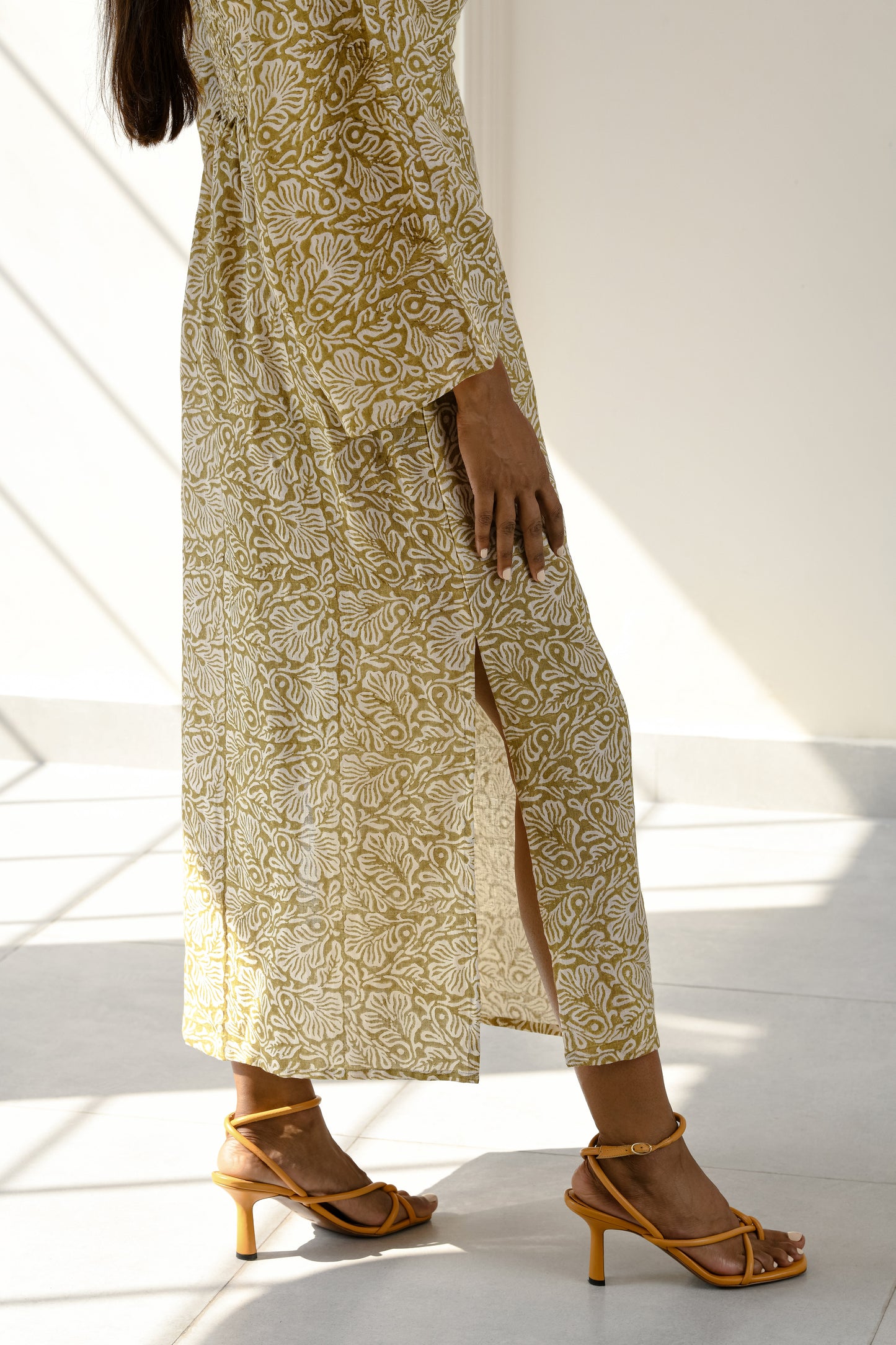 Flor printed linen dress