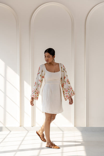 Almeria embroidered linen dress