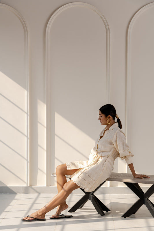 Costa embroidered linen dress