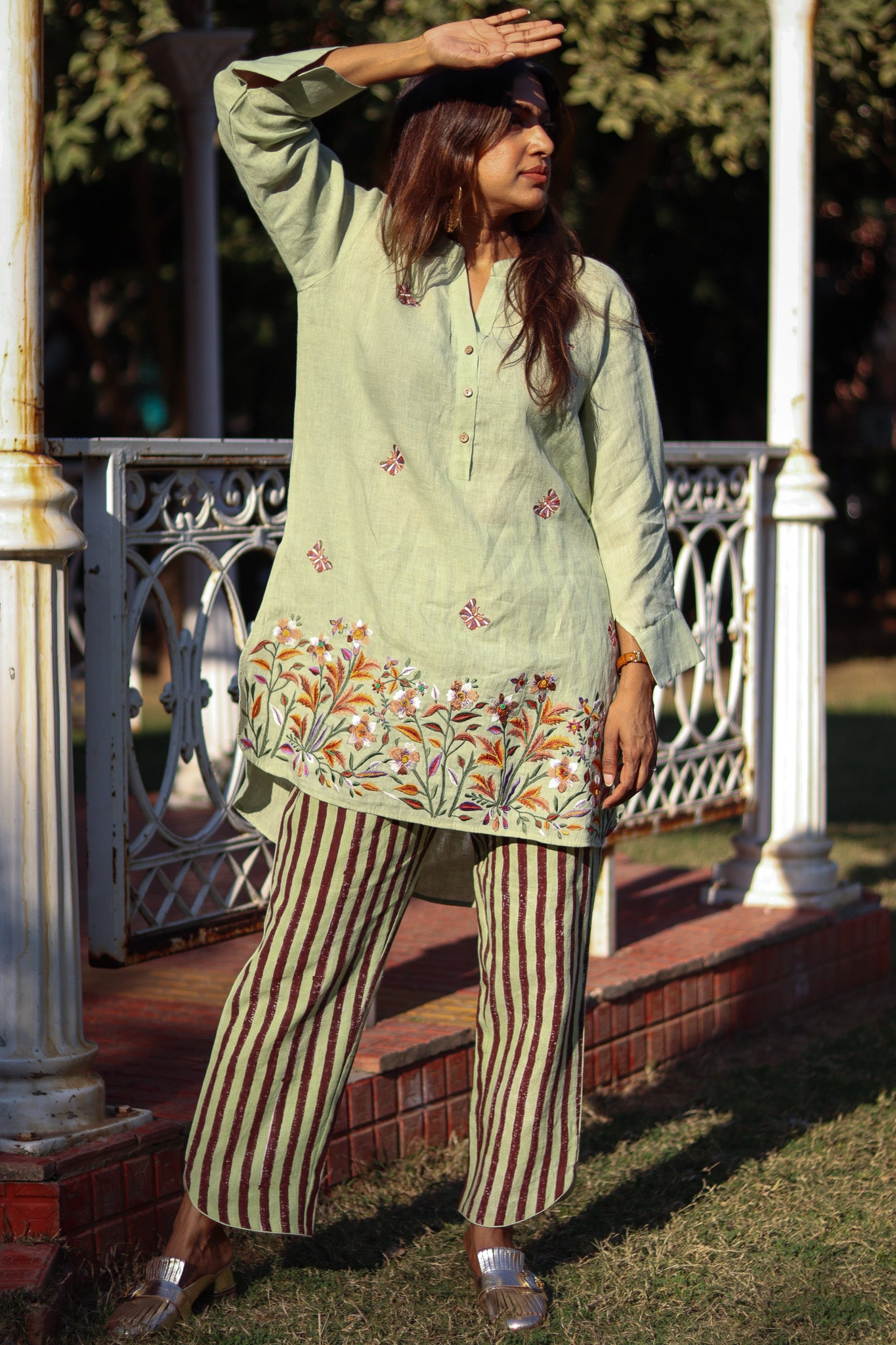 Palma linen tunic set