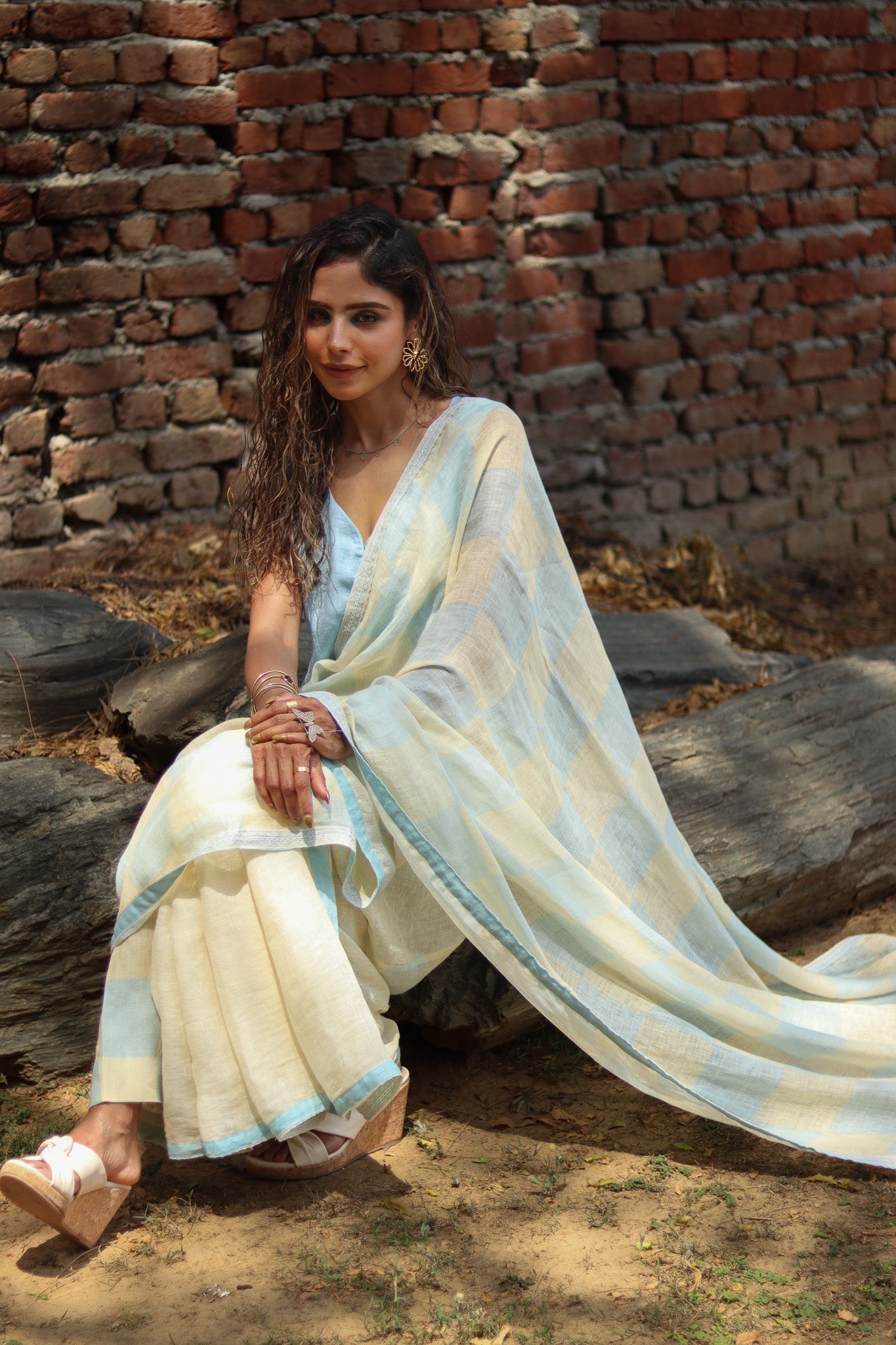 Sophie linen saree