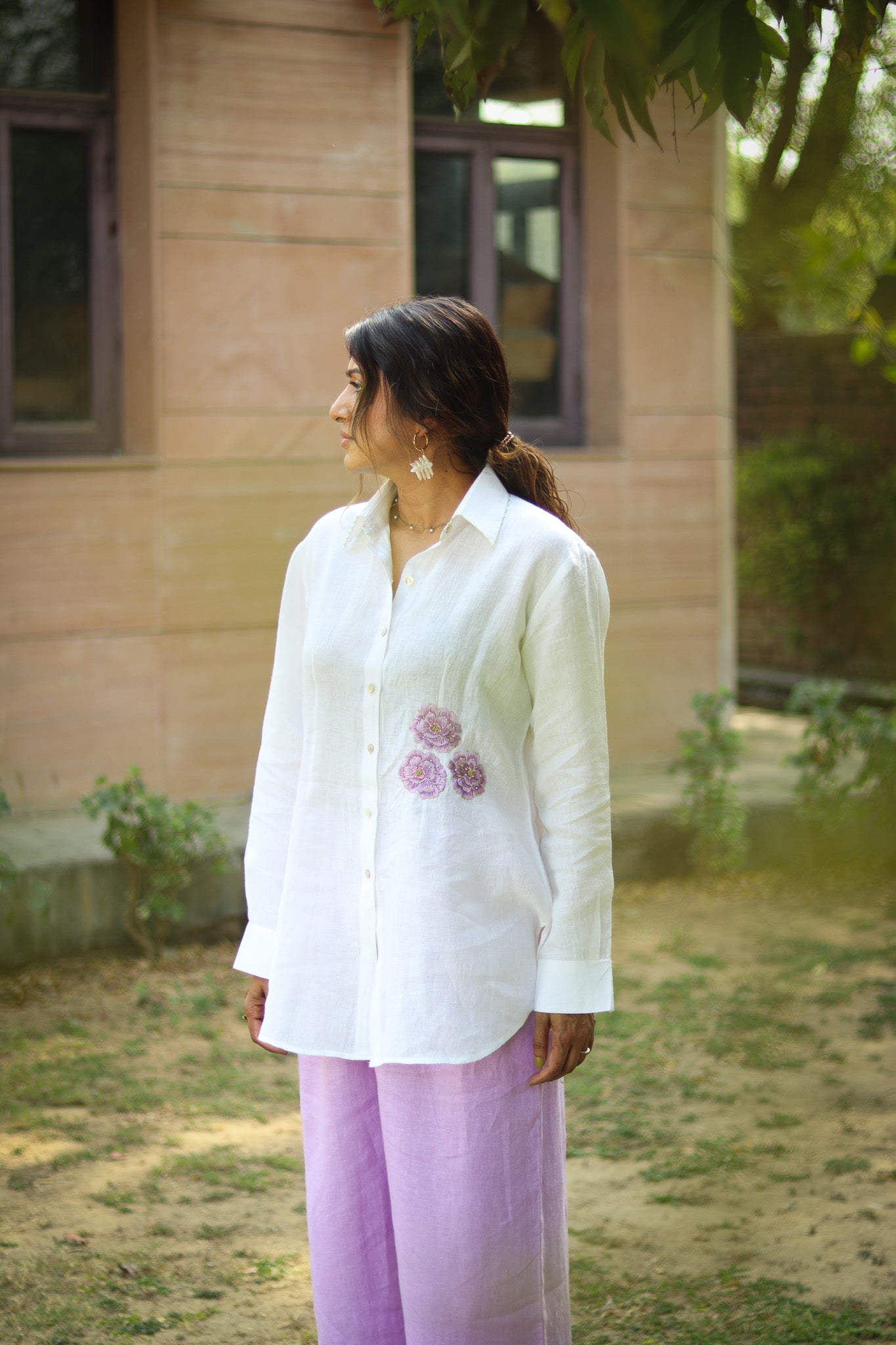 Violet linen Shirt