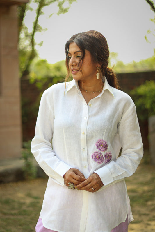Violet linen Shirt