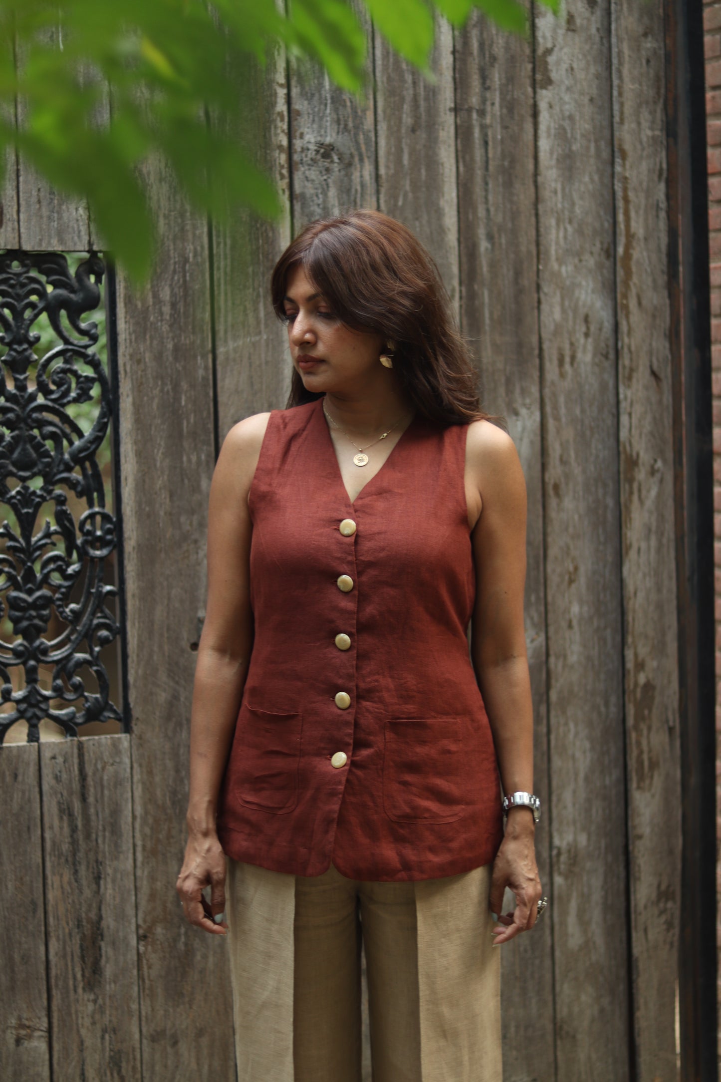 Fez linen waistcoat