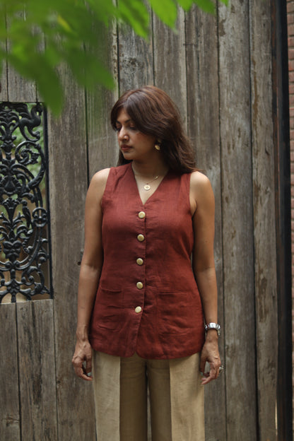 Fez linen waistcoat