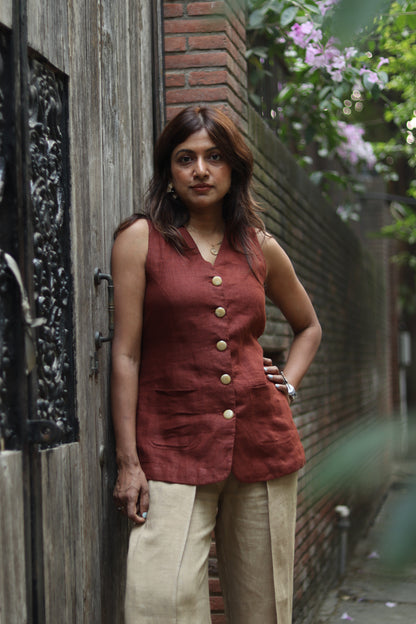 Fez linen waistcoat
