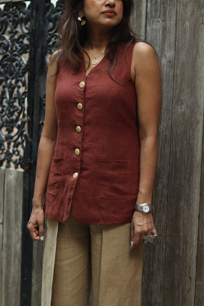 Fez linen waistcoat