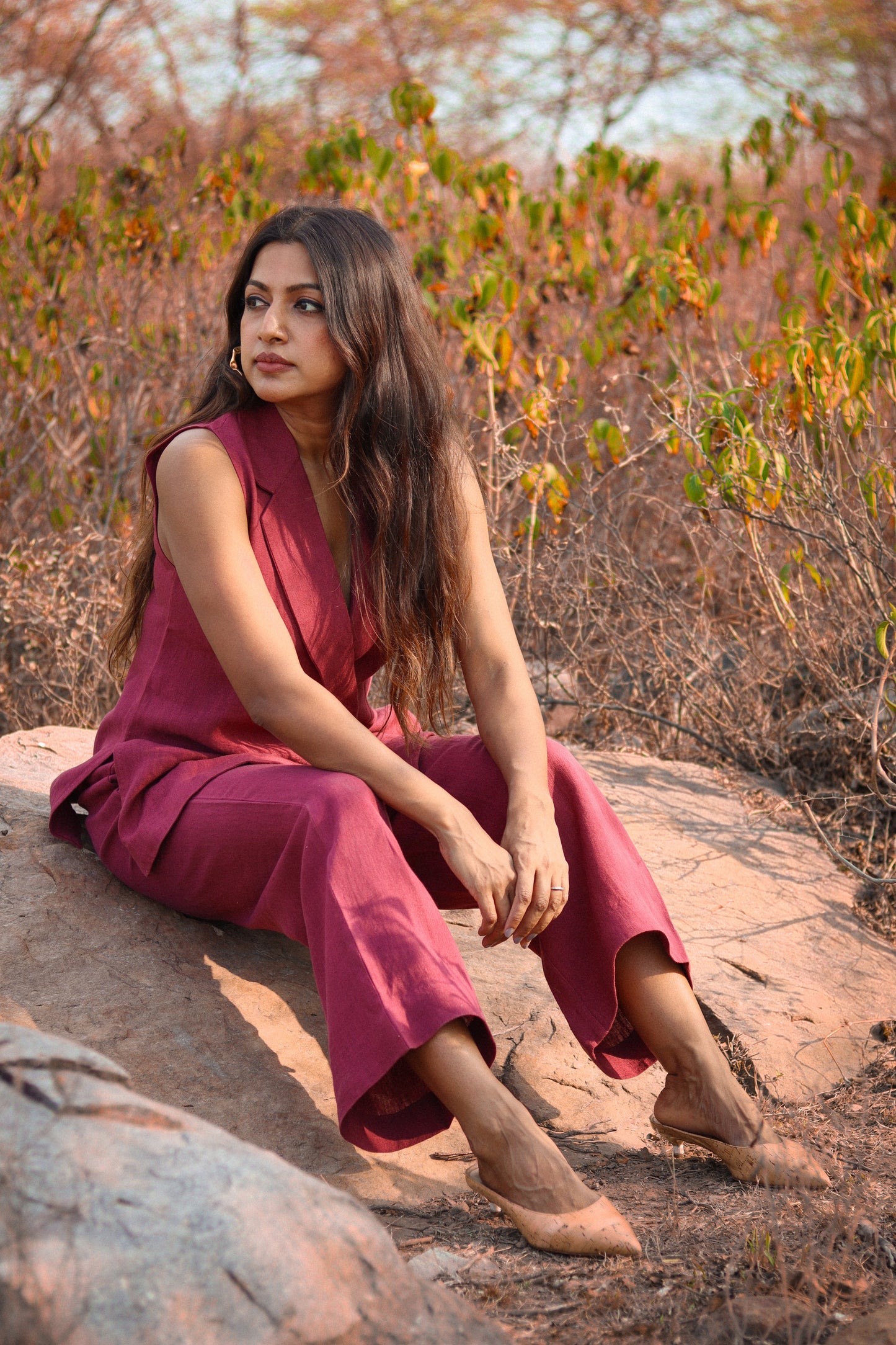 Sangria linen coord set