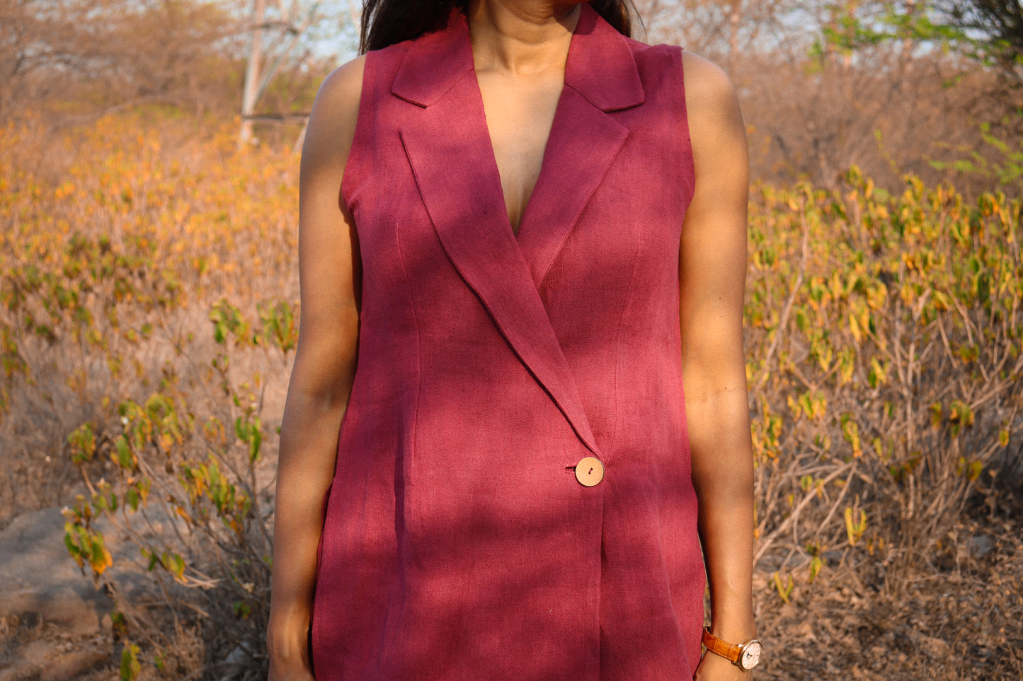 Sangria linen coord set