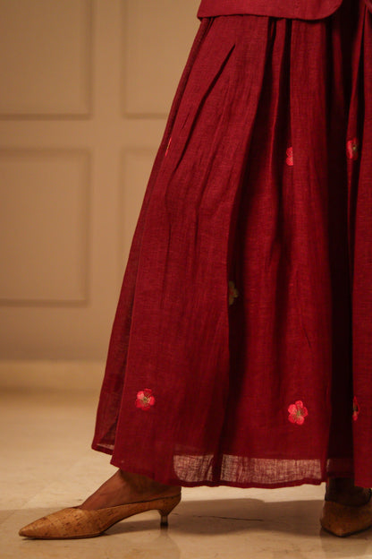Sangria linen skirt