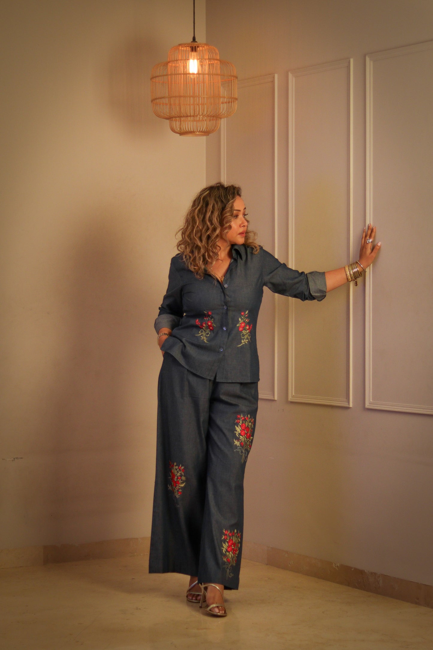 Denim Embroidered shirt