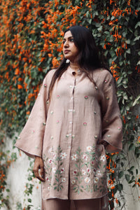 Sahar embroidered linen coord set