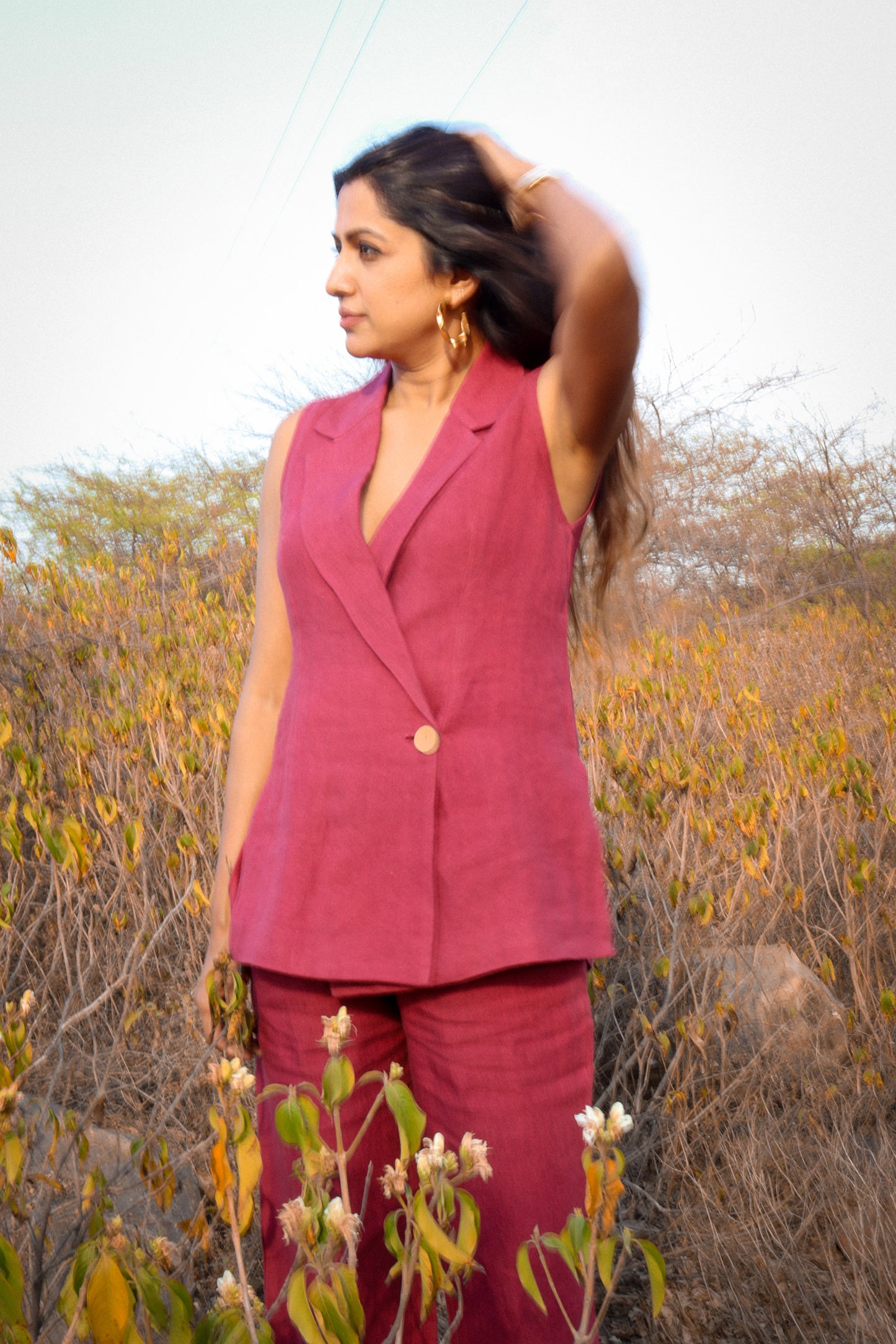 Sangria linen coord set