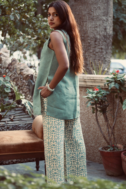 Marina Linen embroidered Tunic and pants