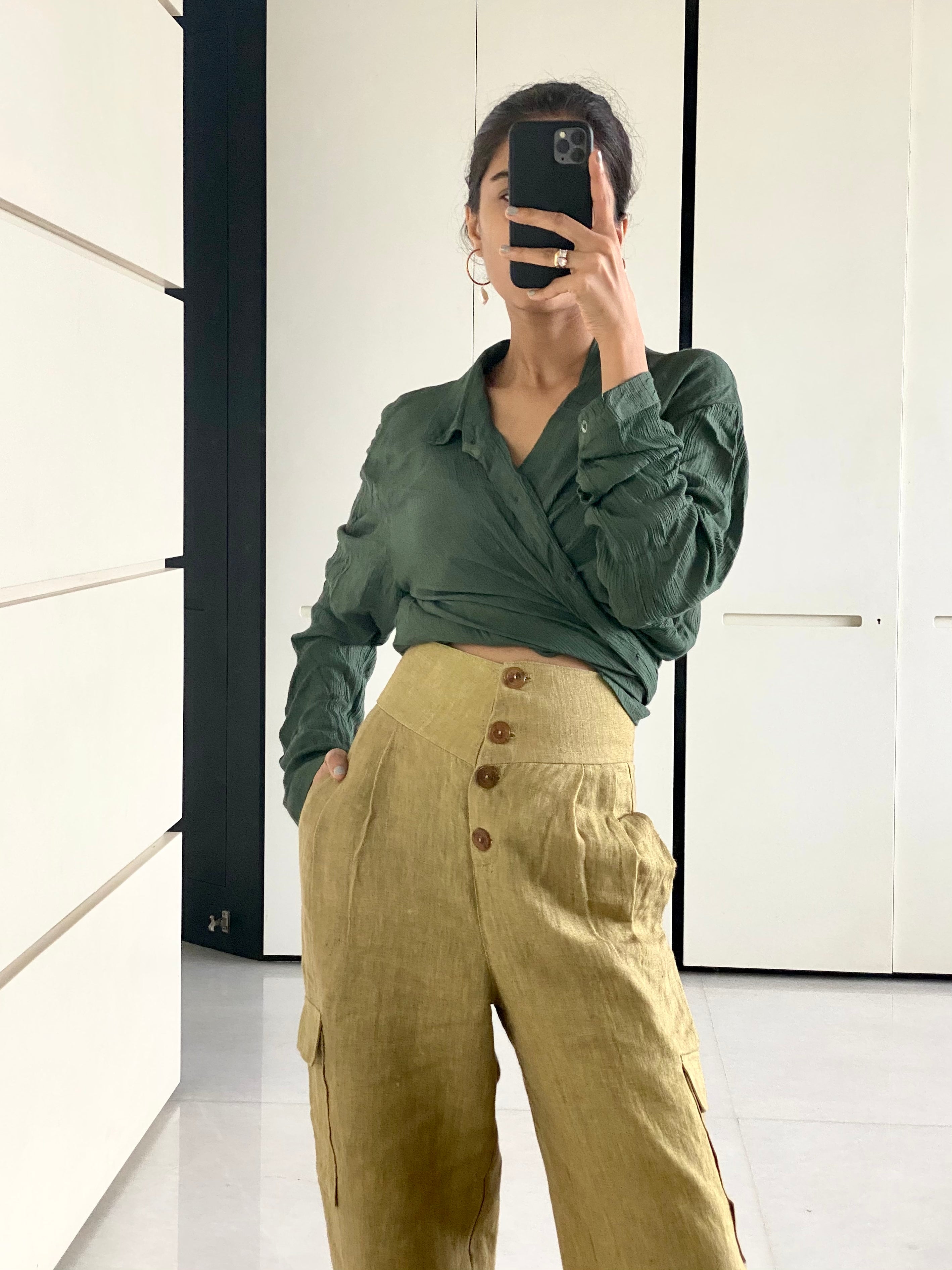 olive pants linen