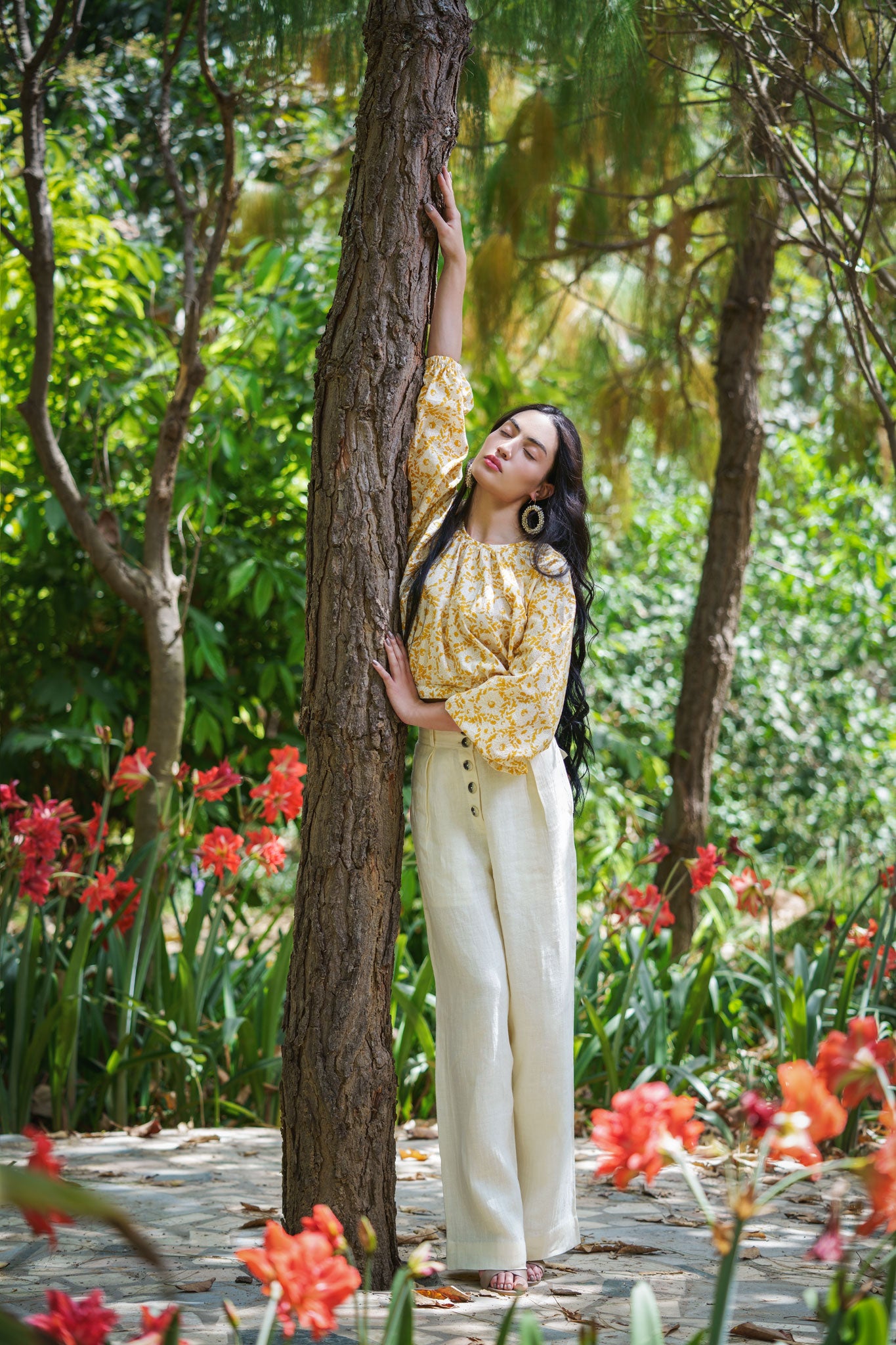 Crema linen pants