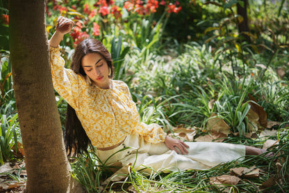 Las Flores handloom cotton top