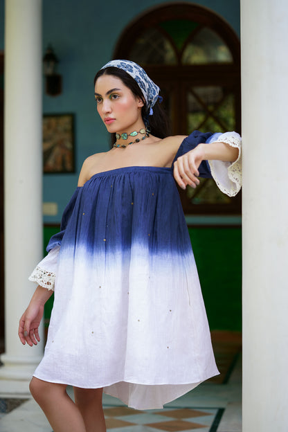 Ocean foam linen dress