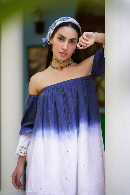 Ocean foam linen dress