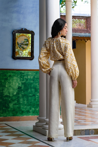 Las Flores handloom cotton top