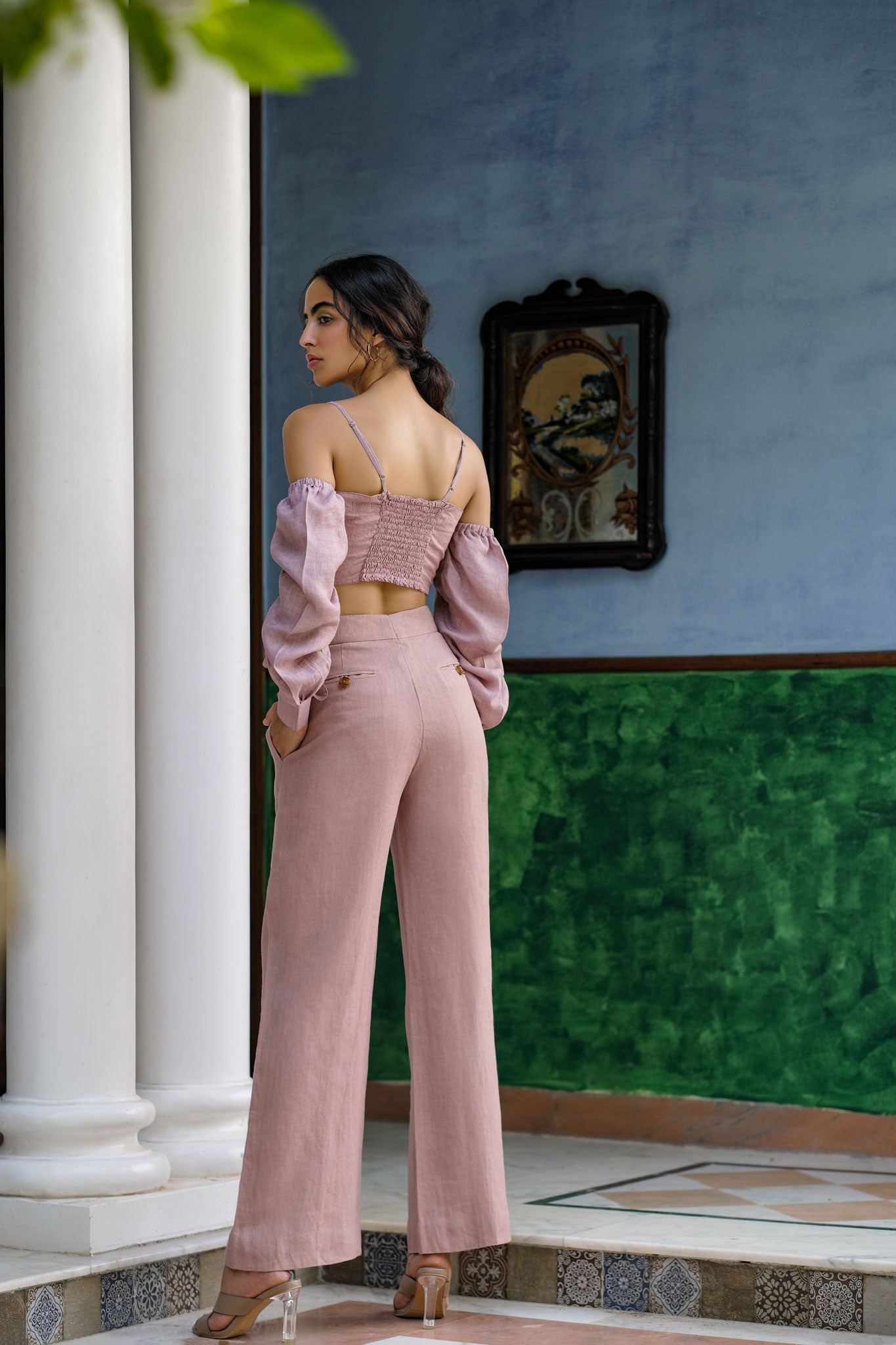 Dusty Rose Linen co-ord  set